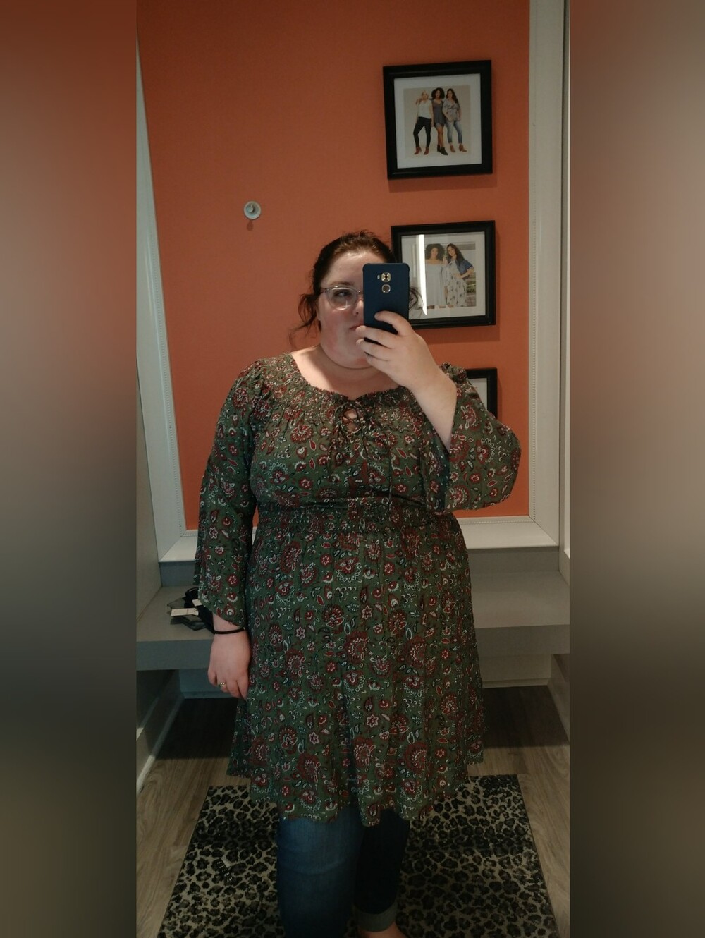 Torrid Green Paisley Smocked-Waist Dress